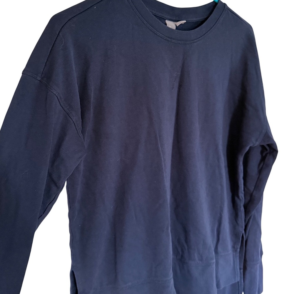 Sweaty Betty London Navy‎ Blue Crewneck Sweatshirt Drop Shoulder Thumbhole XS